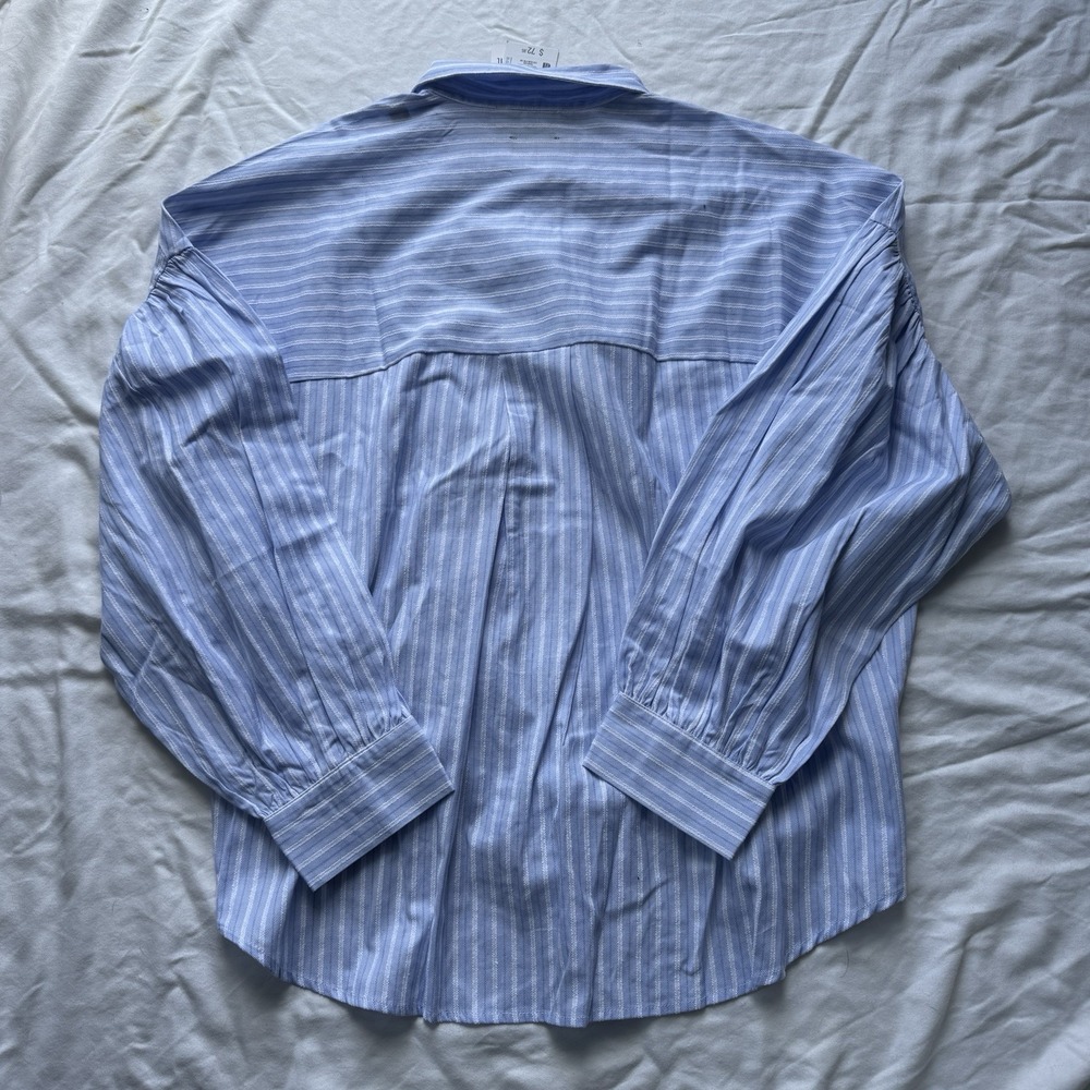 NWT Piombo Italy Striped Long Sleeve Shirt With Knot Detail XL - Picture 7 of 7